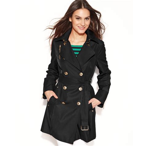 michael kors black trench coat.